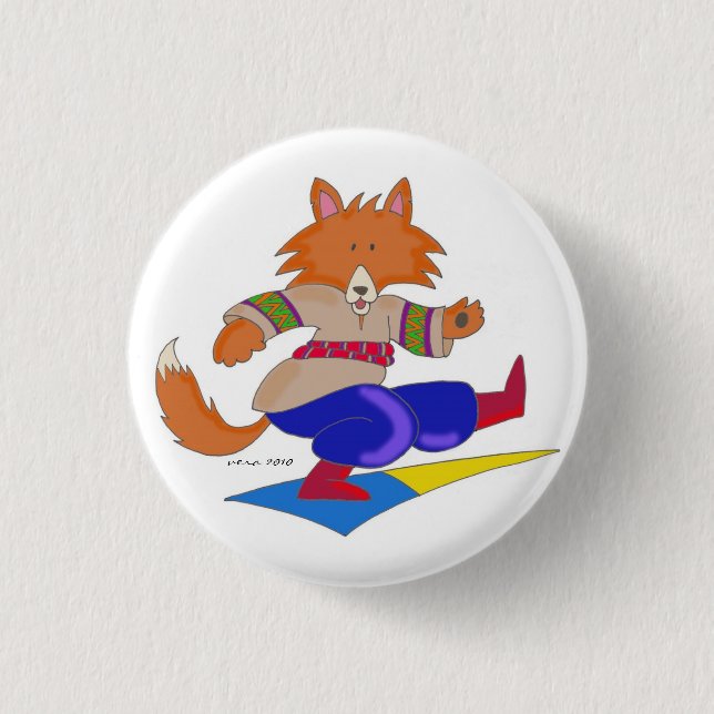 Ukrainian Foxy Dancer 1 Inch Round Button (Front)