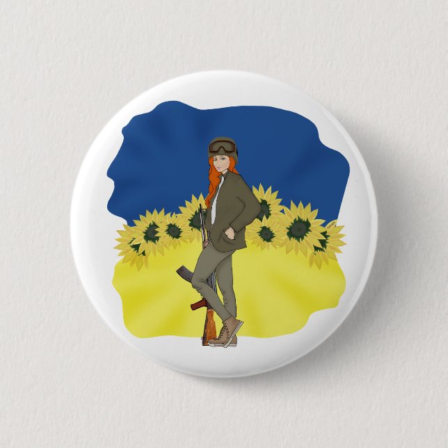 Ukrainian girl 2 inch round button (Front)