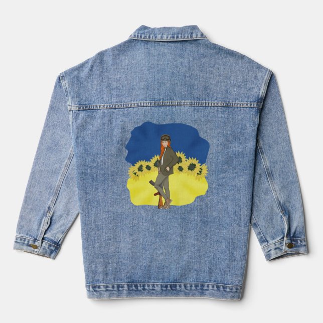 Ukrainian girl denim jacket (Back)