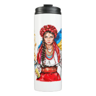Ukrainian Girl Fighting for Freedom Thermal Tumbler