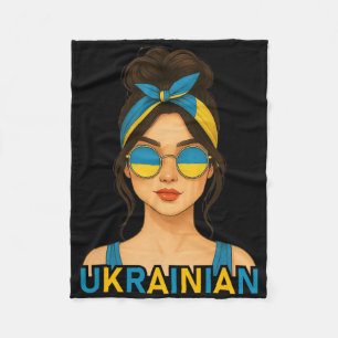 Ukrainian Girl Ukraine Flag Ukrainian Girlfriend W Fleece Blanket