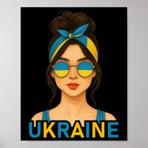 Ukrainian Girl Ukraine Flag Ukrainian Girlfriend W Poster