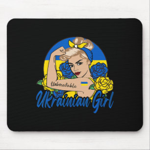 Ukrainian Girl Ukraine Woman Ukrainians Flag Mouse Pad