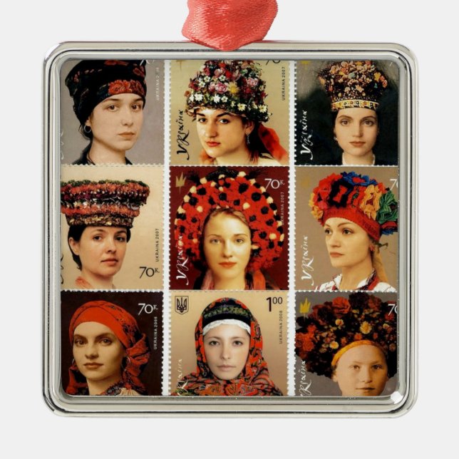 Ukrainian Headdresses Metal Ornament (Front)