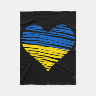 Ukrainian Heart Flag Colors Blue Yellow Ukraine Pe Fleece Blanket