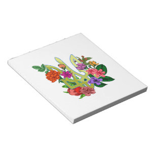 Ukrainian heraldry trident tryzub blooming flowers notepad