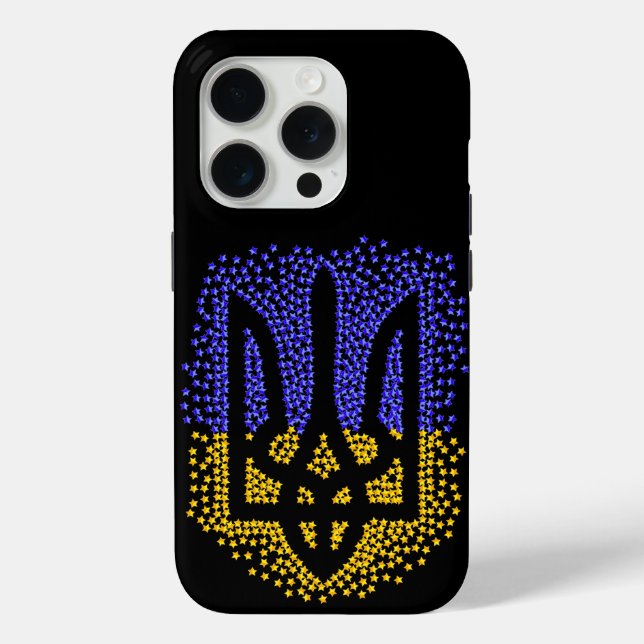 Ukrainian heraldry trident tryzub scattering stars Case-Mate iPhone case (Back)