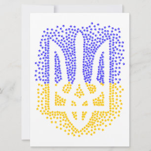 Ukrainian heraldry trident tryzub scattering stars invitation