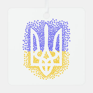 Ukrainian heraldry trident tryzub scattering stars metal ornament