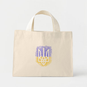 Ukrainian heraldry trident tryzub scattering stars mini tote bag