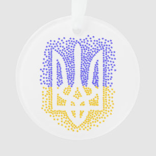 Ukrainian heraldry trident tryzub scattering stars ornament