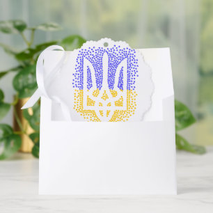 Ukrainian heraldry trident tryzub scattering stars ornament card