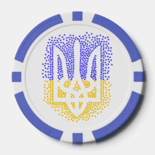 Ukrainian heraldry trident tryzub scattering stars poker chips