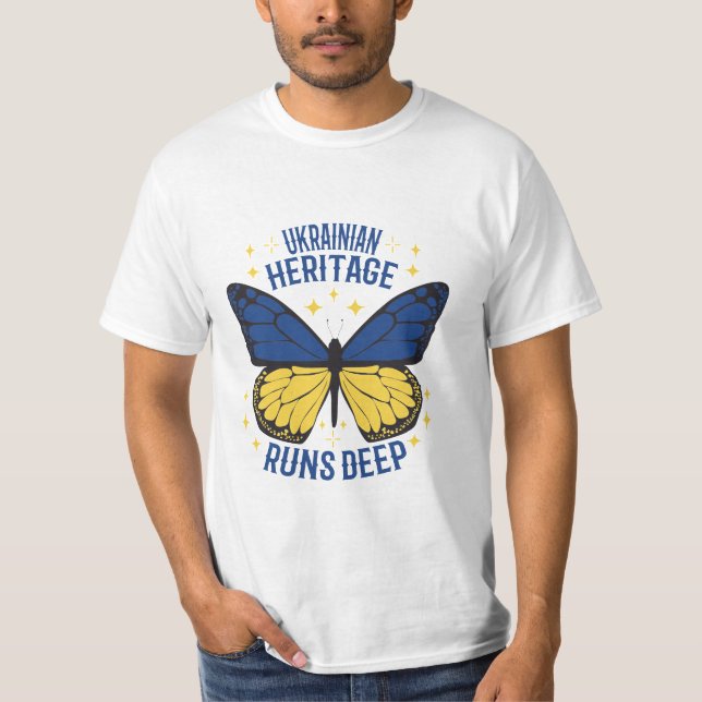UKRAINIAN HERITAGE RUNS DEEP T-Shirt (Front)