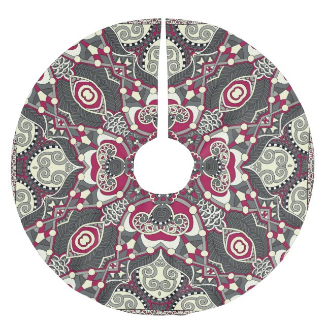 Ukrainian Karakoko: Silk Neck Scarf Design Brushed Polyester Tree Skirt (Front)