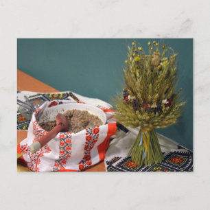 Ukrainian Kutya and Didukh Postcard