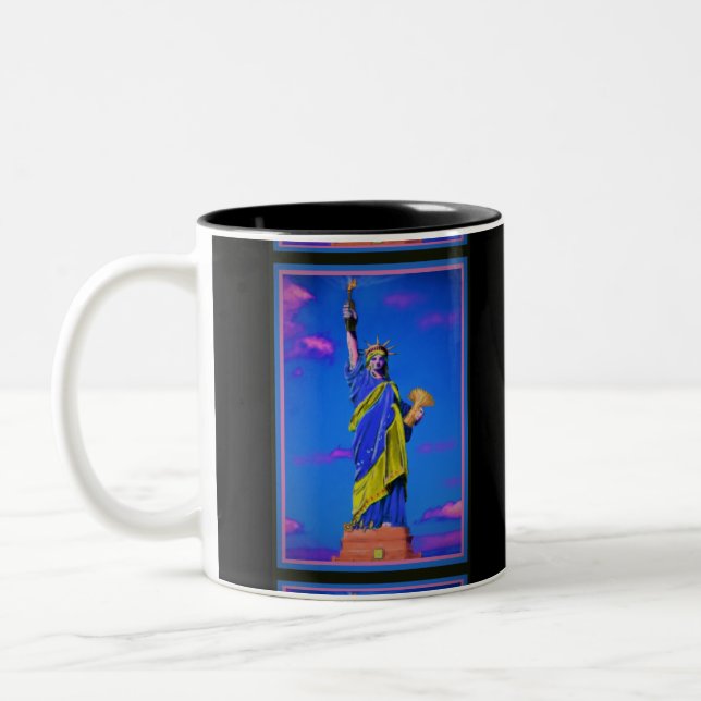 Ukrainian Liberty Two-Tone Coffee Mug (Left)