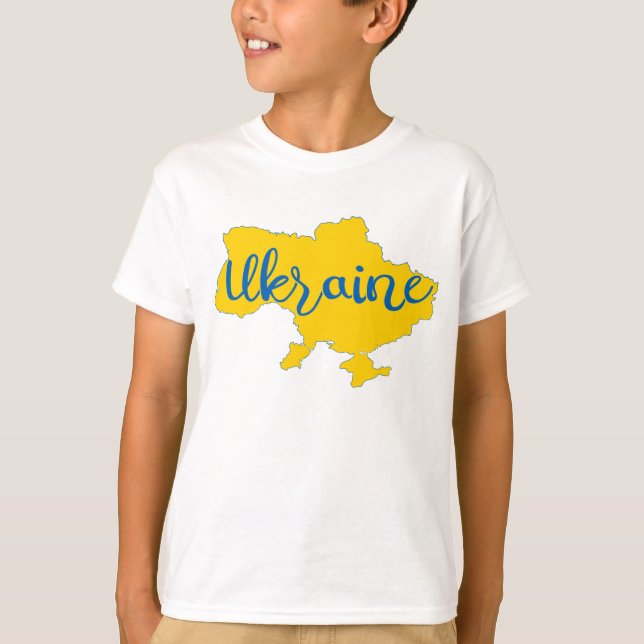 Ukrainian map and lettering T-Shirt (Front)