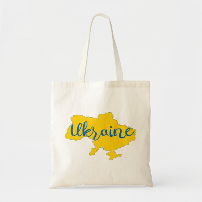 Ukrainian map and lettering tote bag (Front)