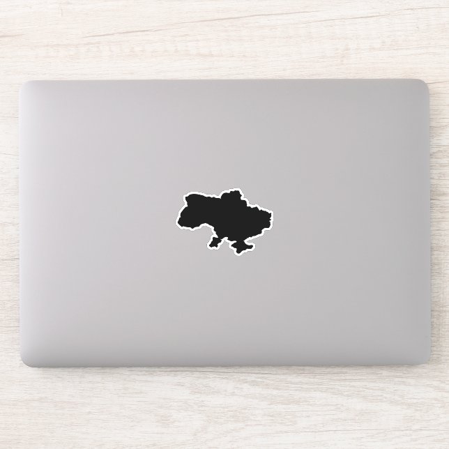 Ukrainian map in black colour (Computer)