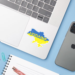 Ukrainian map in blue and yellow colours. Ukraine