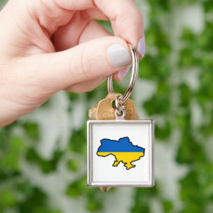 Ukrainian map. Ukrainian flag. Ukraine Keychain