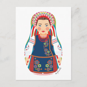 Ukrainian Matryoshka Postcard
