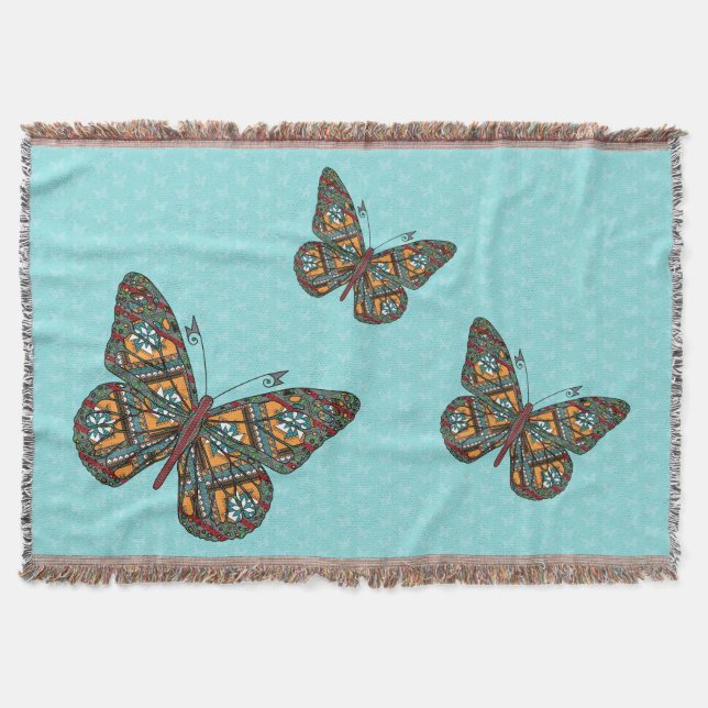 Ukrainian Monarch Throw Blanket (Front)