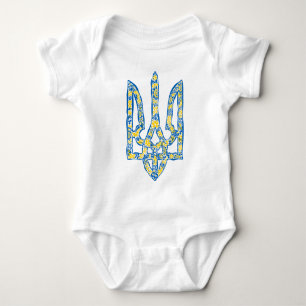 Ukrainian national emblem trident tryzub ethnical  baby bodysuit