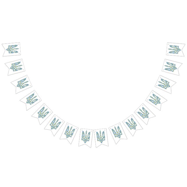 Ukrainian national emblem trident tryzub ethnical bunting flags (All)