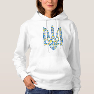 Ukrainian national emblem trident tryzub ethnical hoodie