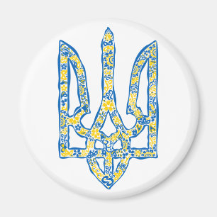Ukrainian national emblem trident tryzub ethnical magnet