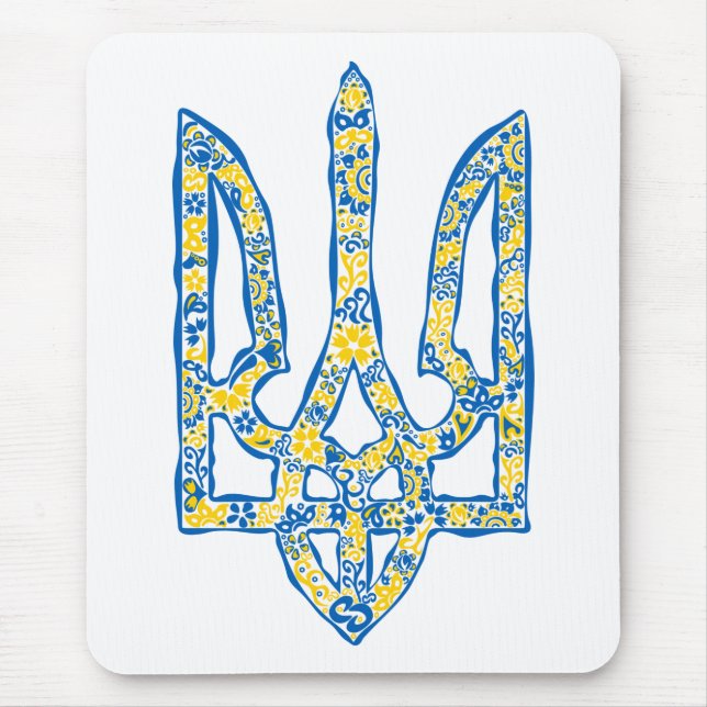 Ukrainian national emblem trident tryzub ethnical mouse pad (Front)