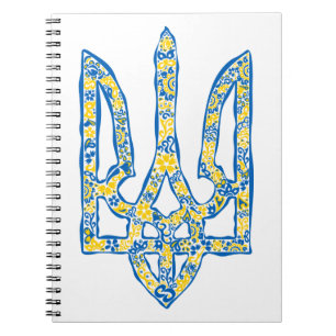 Ukrainian national emblem trident tryzub ethnical notebook