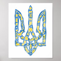 Ukrainian national emblem trident tryzub ethnical