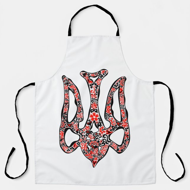 Ukrainian national emblem trident tryzub stylized apron (Front)