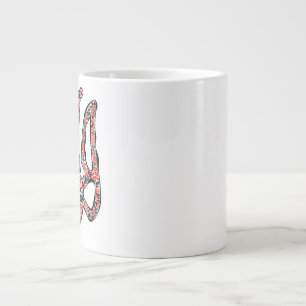 Ukrainian national emblem trident tryzub stylized large coffee mug