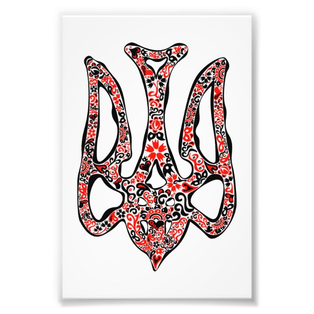 Ukrainian national emblem trident tryzub stylized photo print (Front)