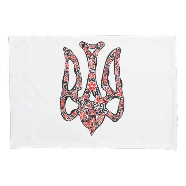 Ukrainian national emblem trident tryzub stylized pillowcase (Front)