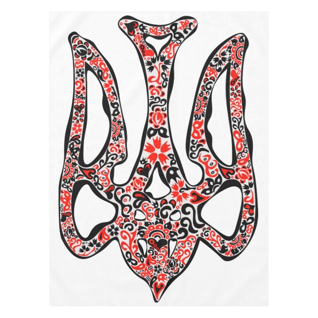 Ukrainian national emblem trident tryzub stylized tablecloth (Front)