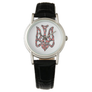 Ukrainian national emblem trident tryzub stylized watch