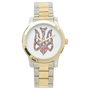 Ukrainian national emblem trident tryzub stylized watch