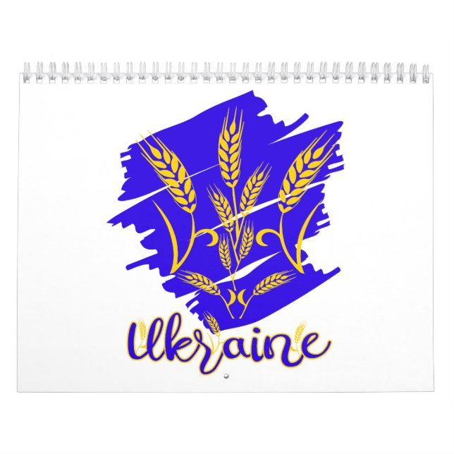 Ukrainian national symbol tryzub made of wheat ear calendar (Cover)
