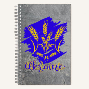 Ukrainian national symbol tryzub made of wheat ear notebook