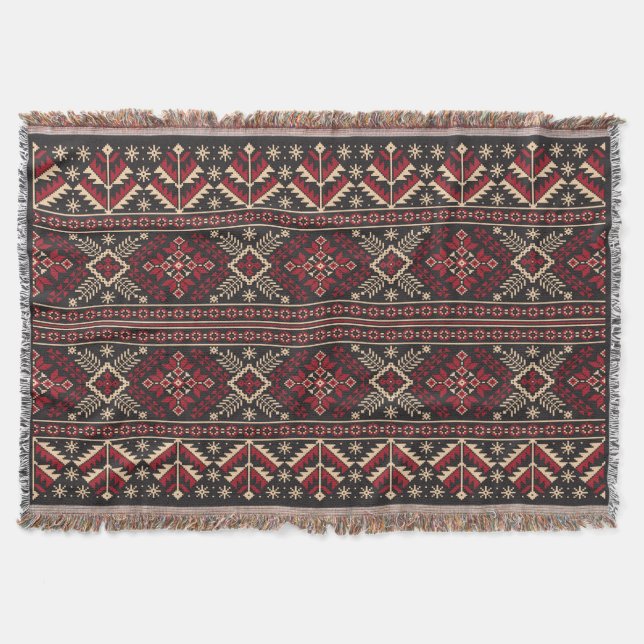 Ukrainian ornamental folk seamless pattern Blanket (Front)