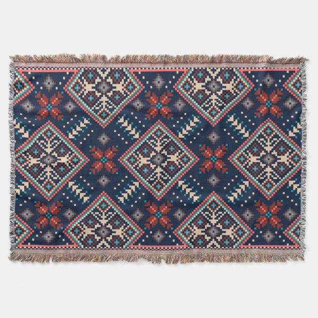 Ukrainian ornamental folk seamless pattern Blanket (Front)