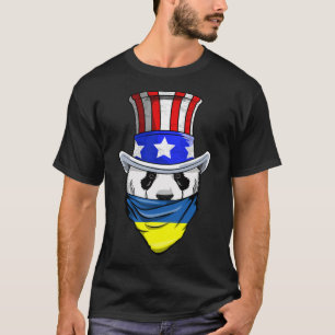 Ukrainian Panda Bear In Ukraine Ndana Flag  T-Shirt