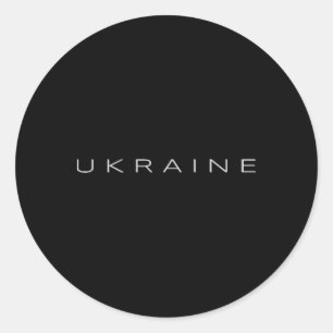 Ukrainian Patriotic Small Little Inscription Ukrai Classic Round Sticker