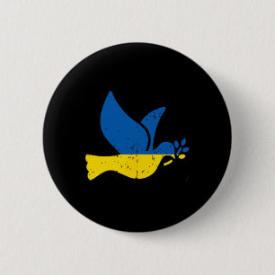 Ukrainian Peace Bird - Ukraine Flag Blue And Yello 2 Inch Round Button