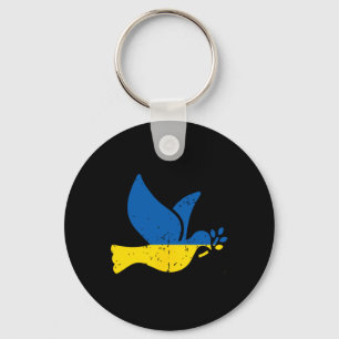 Ukrainian Peace Bird - Ukraine Flag Blue And Yello Keychain